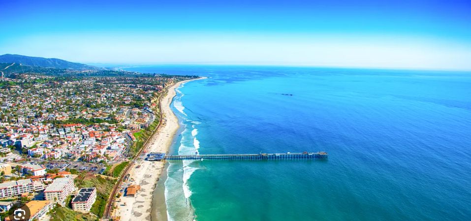 Orange County coastline and business district